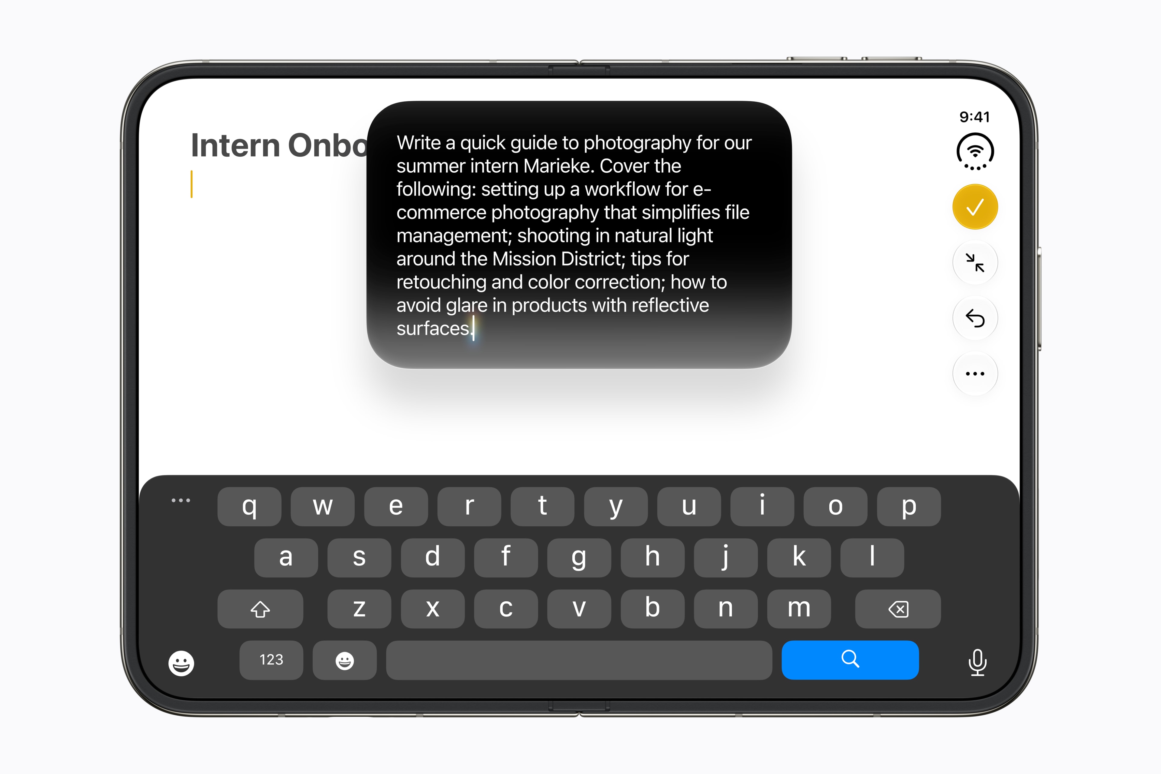 Writing with Siri on iPhone Duo